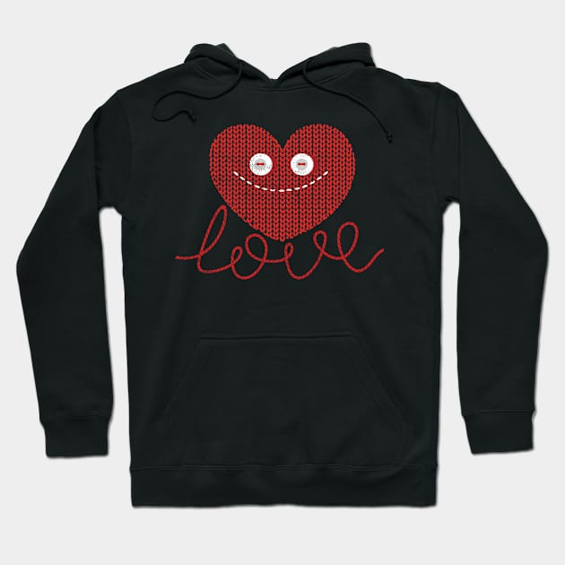 Fun Knitted Heart For Valentines Day Hoodie by Henry jonh